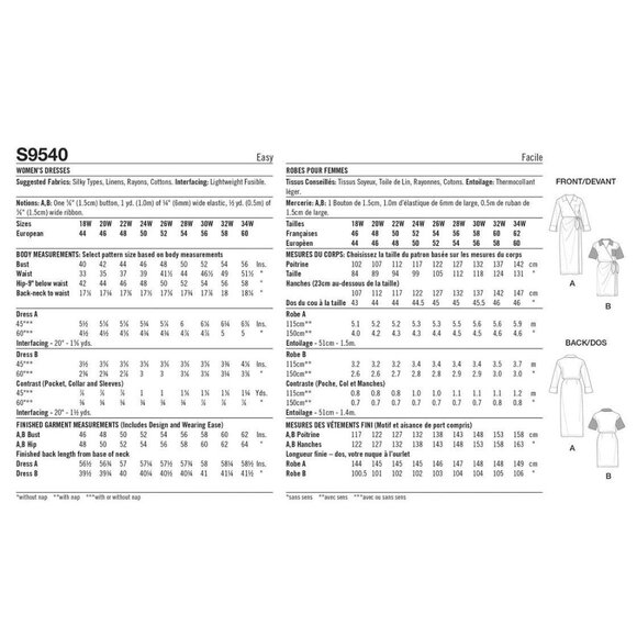 Simplicity Sewing Pattern S9540 R11372 MIMI G Dress Plus Size 18W-26W - Picture 2 of 4